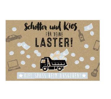 Schotter und Kies - Geldkuvert Karte