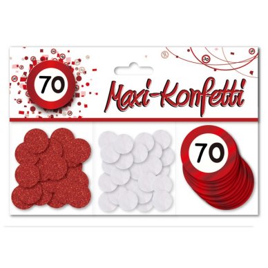 Maxi Konfetti Verkehrsschild Zahl 70