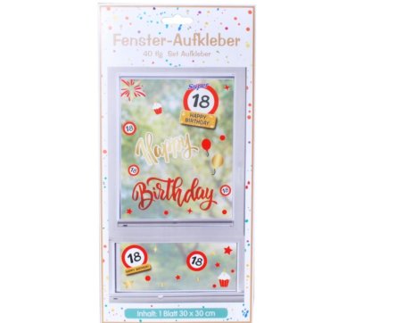 Fenster-Aufkleber zum 18.Geburtstag