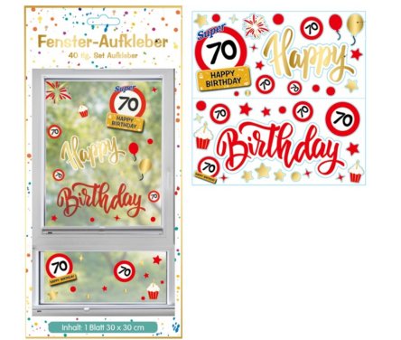 Fenster-Aufkleber zum 70.Geburtstag