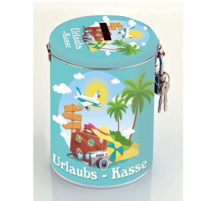 Spardose mit Schloss Urlaubskasse