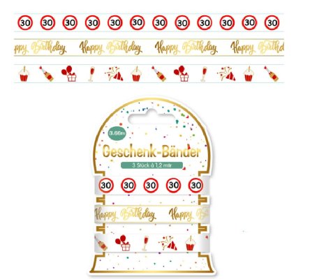 Geschenkband Set zum 30.Geburtstag