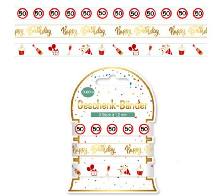 Geschenkband Set zum 50.Geburtstag