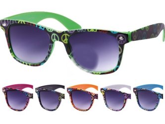 Hippie Peace Zeichen Brille