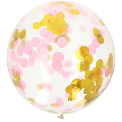 Konfetti Ballon XL in rosa und gold