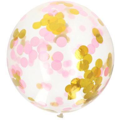 Konfetti Ballon XL in rosa und gold