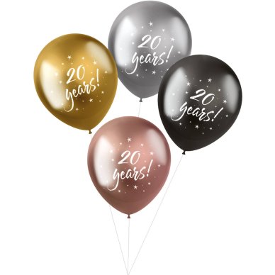 Ballons Glamour 20 Jahre, 4 Stck