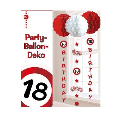 Ballon-Hnge-Deko zum 18. Geburtstag