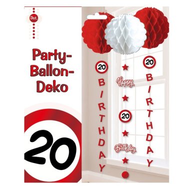 Ballon-Hnge-Deko zum 20. Geburtstag