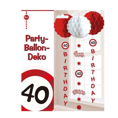 Ballon-Hnge-Deko zum 40. Geburtstag