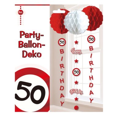 Ballon-Hnge-Deko zum 50. Geburtstag