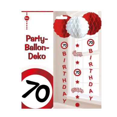Ballon-Hnge-Deko zum 70. Geburtstag