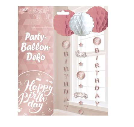 Partyballon Dekoration Happy Birthday, 3-tlg.
