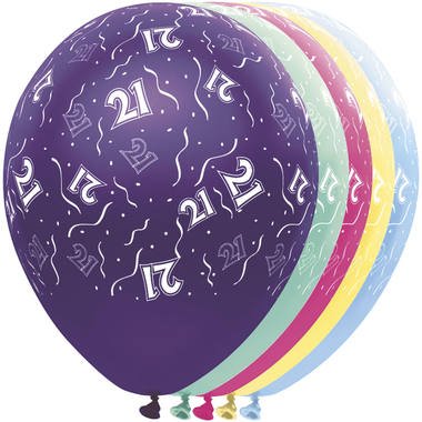 21. Geburtstag Ballons - 5 Stck