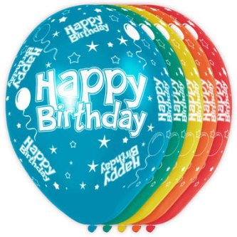 Geburtstagsballons Happy Birthday, 5 Stck
