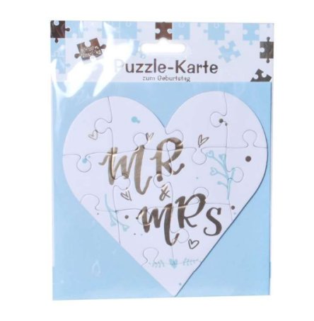 Puzzle-Karte Mr.& Mrs. mit Umschlag
