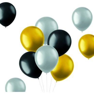 Ballons 100 Stck - gold - silber - schwarz