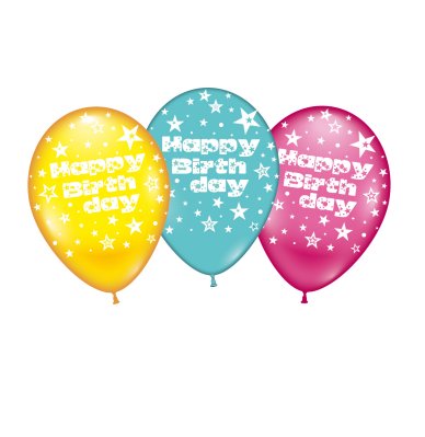 Happy Birthday Ballons, 6 Stck
