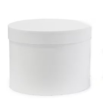 Geschenkbox, rund, 14,5 x 11 cm, wei