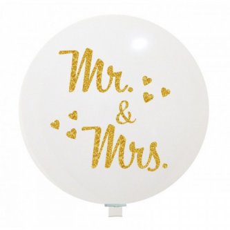 Luftballon Mr.und Mrs. gold - 90 cm