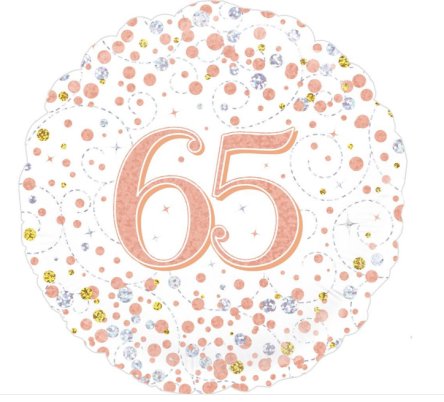 65.Geburtstag Rosegold Holographic Ballon