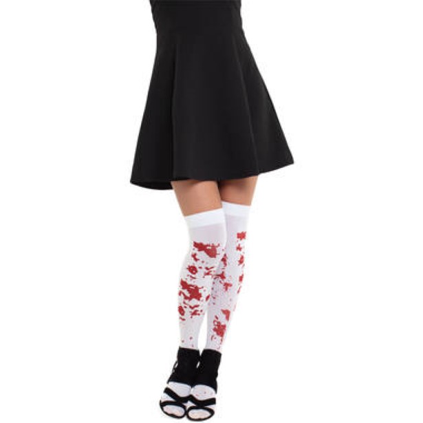 Kniestr�mpfe Wei� mit Blut