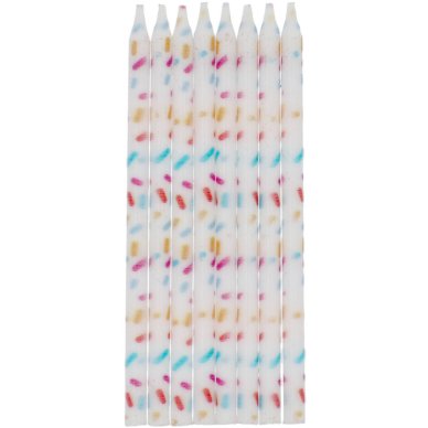 Kuchenkerzen bunte Sprinkles, 24 Stck