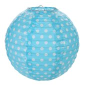 Lampion rund im 2er Set, blau Dots