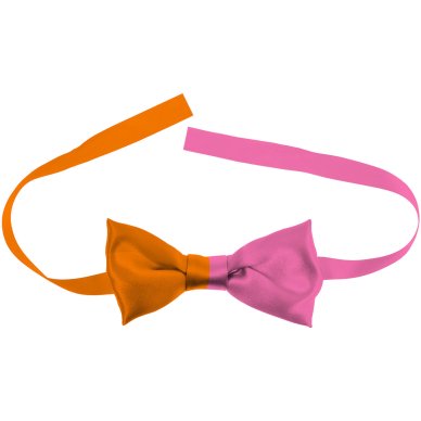 Fliege Colorblock Orange/Rosa, 1 Stck