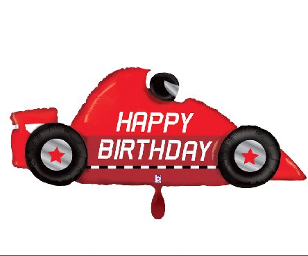 Rennauto Ballon XXL Happy Birthday