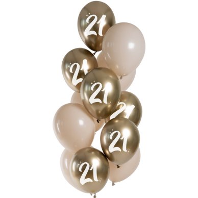 Ballons Golden Latte 21 Jahre - 12 Stck