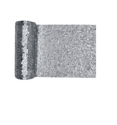 Tischlufer Pailetten - silber, 3m - 14 cm