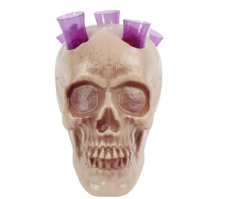 Totenkopf mit Schnapsgl�sern