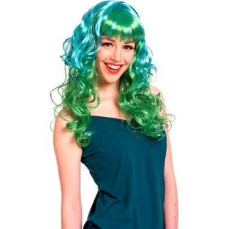 Knallgrne Percke mit Locken