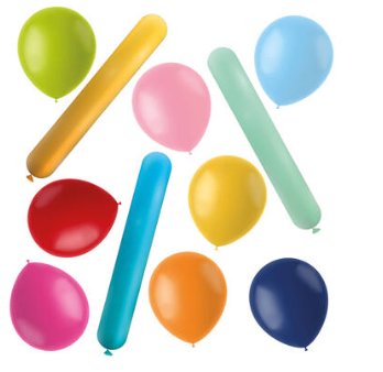 Latexballons, verschiedene Formen