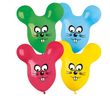 Maus Ballons, 65 cm, 4 Stck
