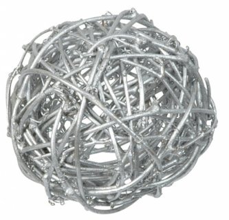 Rattankugeln - silber - 10 Stck