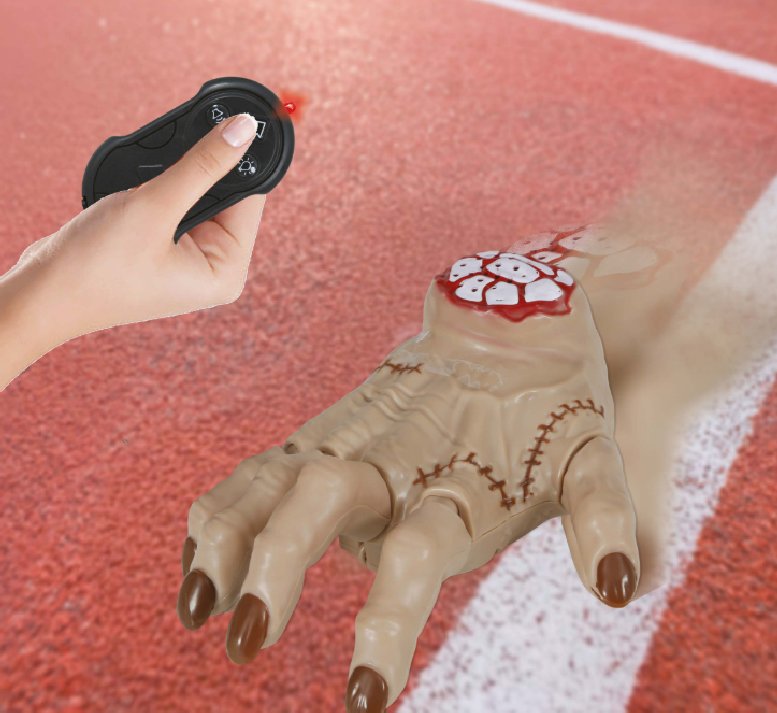 Laufende Hand mit Fernbedienung
