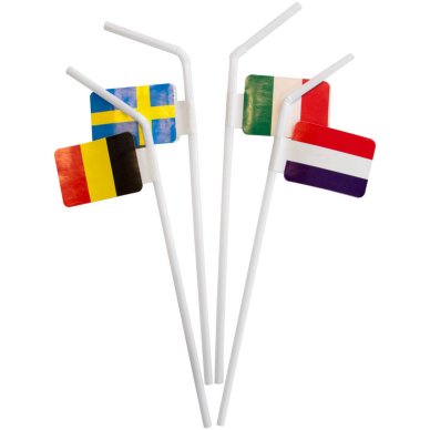 Strohhalme / Trinkhalme Europaflagge,10 Stck
