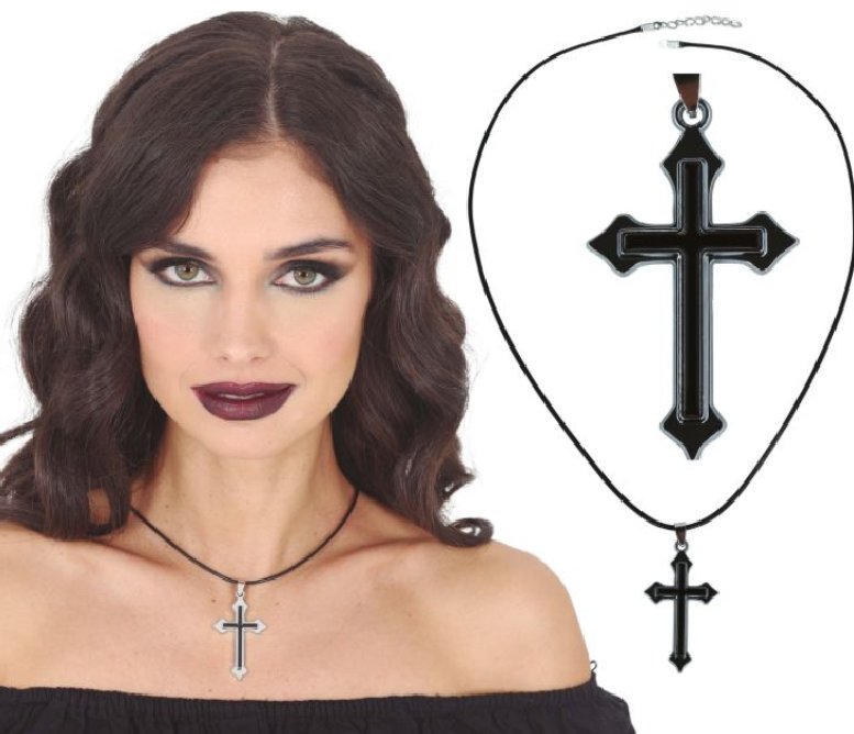 Halskette mit schwarzem Kreuz