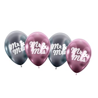 Maxi Ballons Mr und Mrs, 4 Stck