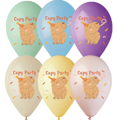 Capybara Party Ballons, 6 Stck