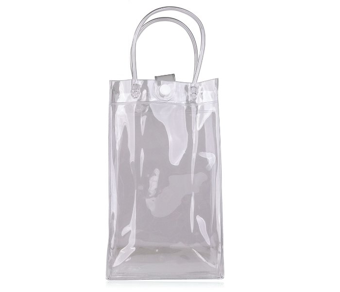 Transparente Tasche mit langen Griffen