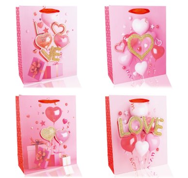Geschenktasche Herzen, 1 Stck