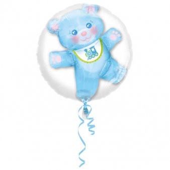 Folienballon Teddy inside blau, 60 cm
