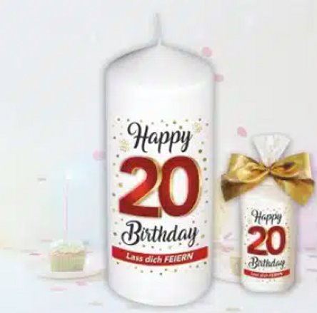 Kerze zum 20.Geburtstag