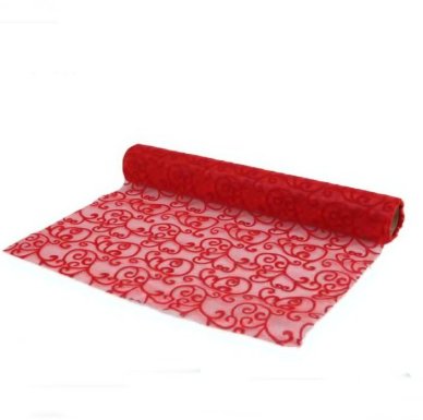 Tischlufer Organza Filigree, rot