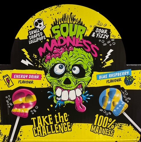 Sour Madness Skull Lutscher, 1 Stck