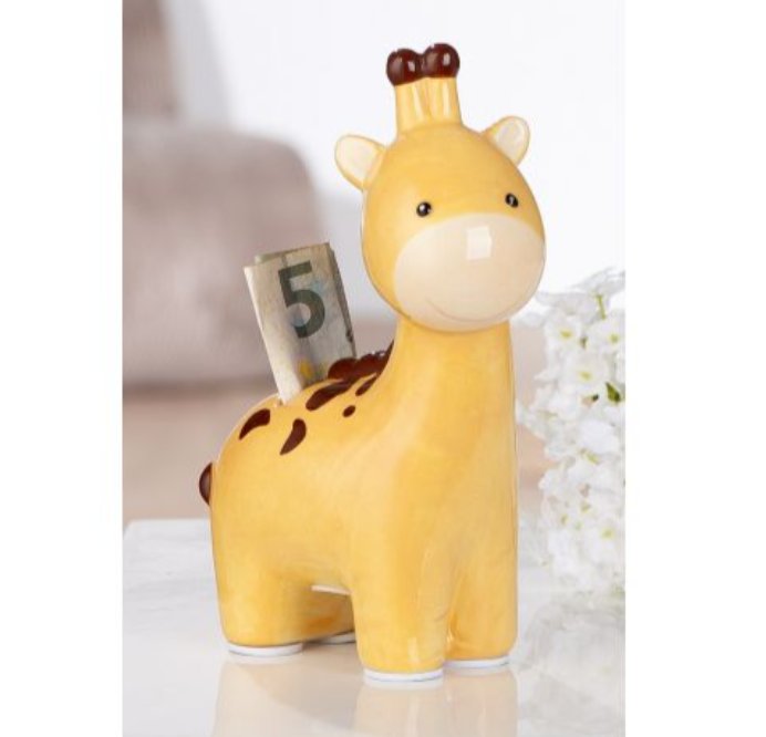Spardose zur Geburt als Giraffe