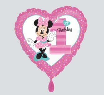 Minnie 1.Geburtstag Ballon, rosa